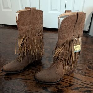 Roper Brown Fringe Western Boots